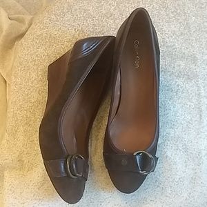 Calvin Klein Suede Wedges